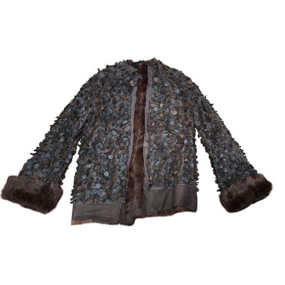 MAURIZIO PECORARO MILANG Reversible jacket made of natural rabbit fur  Size IT42 - Picture 3 of 16